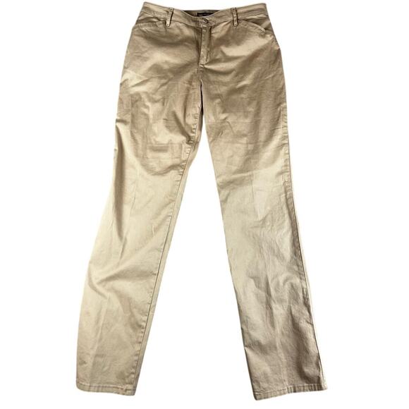 Lee Women's Relaxed Fit Straight Leg Pants Size 8 Long Khaki Effortless Good - Picture 1 of 11